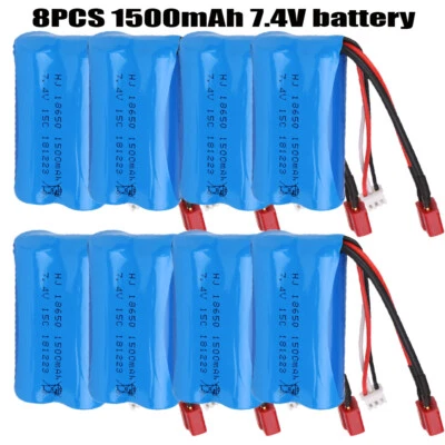 8x 7,4V 1500mAh Li-Ion Akku RC Truck Ersatz-Akku Wiederaufladbarer Batterie DHL - Bild 1 von 4
