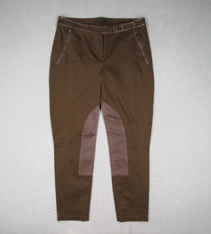 Pantalones Donna Karan Mujer 8 Marrón Cinturón Piel de Cordero Ecuestre Hecho en Italia 30x27 Foto 1 de 4