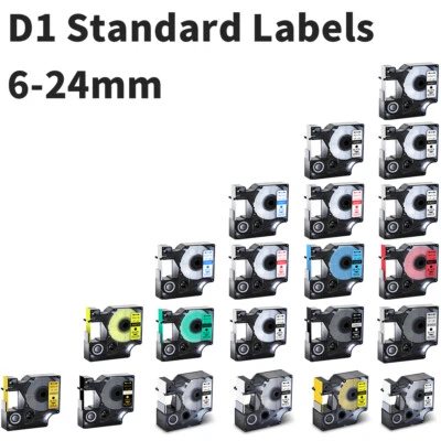 Kompatibel mit Dymo D1 LabelManager/LabelPoint Etikettenbänd 6mm 9mm 12mm 19mm