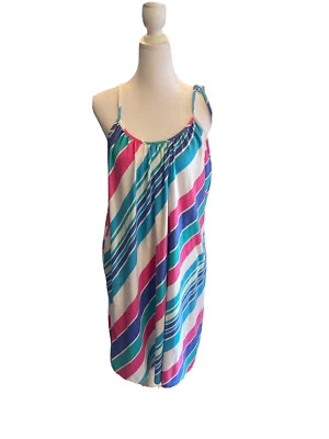 Vintage 60’s 70’s  Gilead striped Shift day Dress Women's Size M spaghetti strap - Image 1 of 4