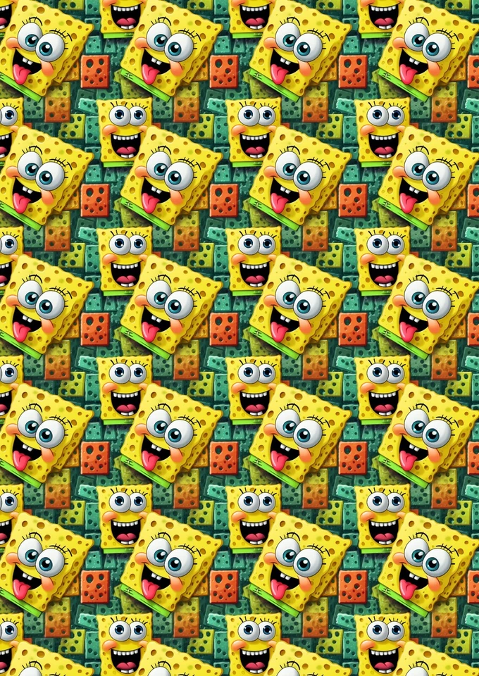 SPONGEBOB SQUAREPANTS Birthday Gift Wrap - Spongebob Quality Wrapping Paper - D4 - Image 1 of 1