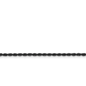 Stainless Steel IP Black-plated 2.4mm 24in Rope Chain - Picture 1 of 3