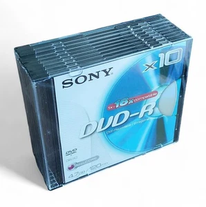 SONY DVD-R 4.7 Go 16x 120 min AccuCORE Lot de 10 disques Neuf sous blister - Photo 1/4