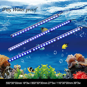 POPULARGROW 54w/81w/108w LED Aquarium Light Bar Blue Bulb Fish Tank Plant Coral