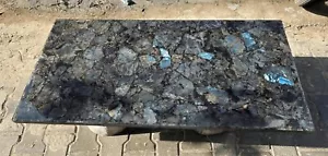 36"x24" Stunning Labradorite Stone Dining Table Crystal Gemstone Garden Decors - Picture 1 of 7