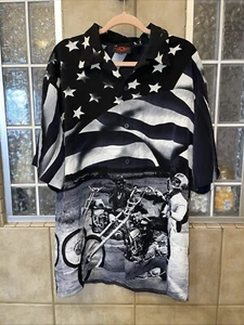 Vintage Dragonfly Easy Rider Shirt Size XL Biker Shirt Stars Stripes - Picture 1 of 4