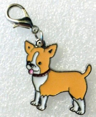 Bolso Cartera Chihuahua Perro Bronceado y Blanco Dije Cuelga Cremallera Tirar Joyería Foto 1 de 2