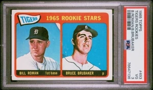 1965 Topps Baseball #493 Detroit Tigers Rookies ROMAN/BRUBAKER RC PSA 3 - Bild 1 von 2