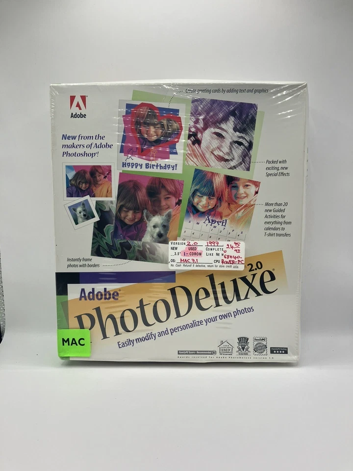 VTG Adobe Photo Deluxe 2.0 For Macintosh MAC OS Used Resealed CD-ROM Photoshop - Image 1 of 3