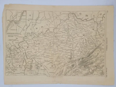 War Map of Kentucky  1861  detailed Civil War Map - Image 1 of 3