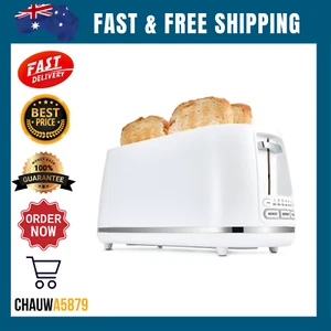 Anko 4-Slice Long Slot Electric Toaster Toasted Defrost Reheat Kitchen - WhiteO - Picture 1 of 5