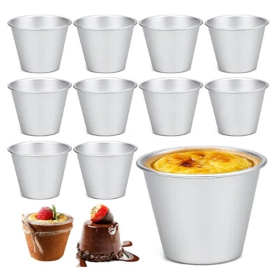 5/10pcs Pudding Moulds Mini Pudding Basins Aluminium Baking Cups Cupcake Moulds - Image 1 of 4