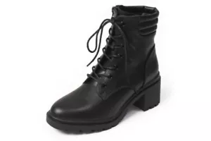 Woman Leather Block Heel Ankle Boots - Picture 1 of 11