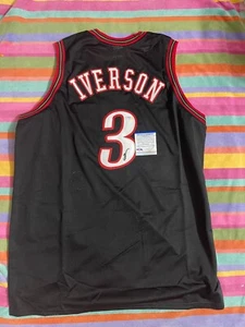 Autographed/Signed ALLEN IVERSON Philadelphia Black Basketball Jersey PSA COA - Picture 1 of 4