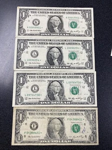 Star 🌟 Notes Group Of 4 - 2006 FRN $1 Note - Fine / Very Fine  - Picture 1 of 2