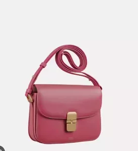 NEW A.P.C APC Grace Pink Valentine Gift Crossbody HANDBAG Hortensia Pink LEATHER - Picture 1 of 4