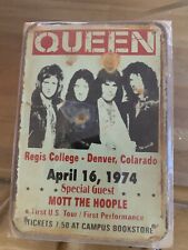 QUEEN  April 16, 1974 Concert 1st USA Tour Big ,Retro Metal Sign Rare!!