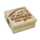 I'm Hooked On You Fishing Pole Anniversary Valentine's Day Square Rubber Stamp