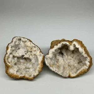 Escultura de geodas de cuarzo natural de 3,05 libras,6"x5,4"x4,4", 1 par @Marruecos, B10585 - Imagen 1 de 10