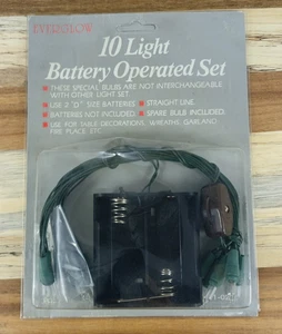 Vintage NEU Everglow 10 Lichter Batterie Set für Kränze und Mittelstück Dekorationen - Bild 1 von 4