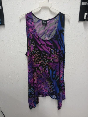 Jostar Size 3XL  Purple Splash Print Tunic  - Image 1 of 3
