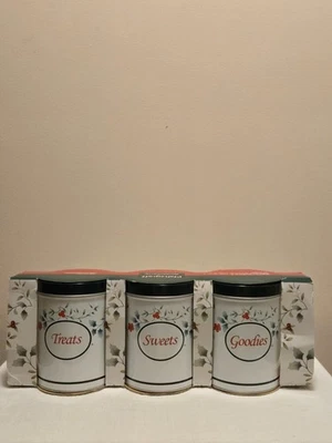 Pfaltzgraff Winterberry Set Of 3 Storage Tins - Treats Sweets Goodies Canisters - Image 1 of 4