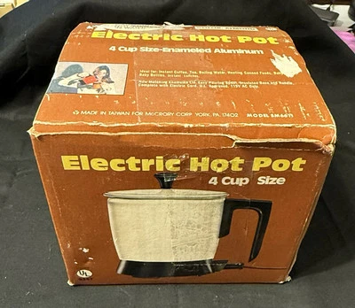 Vintage Electric Hot Pot SM6611 Enameled Aluminium 4 Cup Boxed - Image 1 of 4