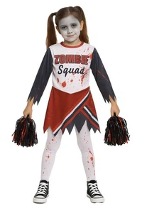 Kinder Mädchen Zombie Cheerleader Halloween Kostüm Halloween Partys Outfit - Bild 1 von 43