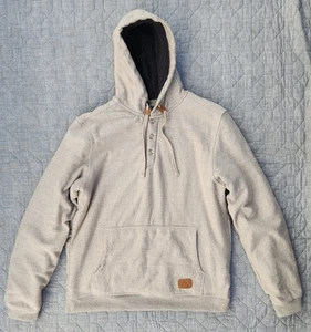Cloudveil Sherpa Lined 1/4 Button Hoodie Hooded Sweatshirt in Biscuit; Size XL - Picture 1 of 8