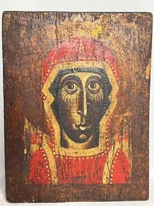 Antica icona russa dipinta a mano su pannello di legno Santa Tatiana 7 1/2" x 10" x 2 - Foto 1 di 11