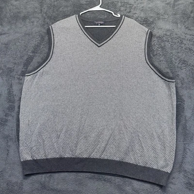 Roundtree & Yorke Vest Mens 3XB Big Wool Cashmere Blend Golf V Neck Sweater Vest - Image 1 of 4