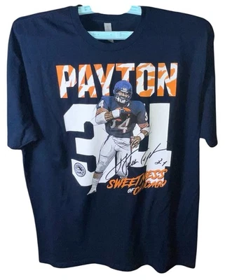 Walter-Payton-Sweetness-Retro T-Shirt Sport Next Level Sz XXL Navy Blue EUC - Imagem 1 de 4