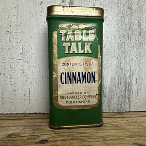 Vintage Table Talk Spice Tin - Cinnamon Rust Parker Co Advertising - Picture 1 of 8