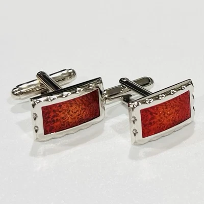Red Rectangle Cufflinks For Men Birthday Wedding Gift Cufflink In Box - Image 1 of 4