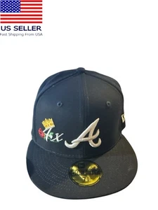 Cappello Berretto New Era Atlanta Braves Crown Champs 59FIFTY Fitted Navy Taglia 7 3/8 - Foto 1 di 4