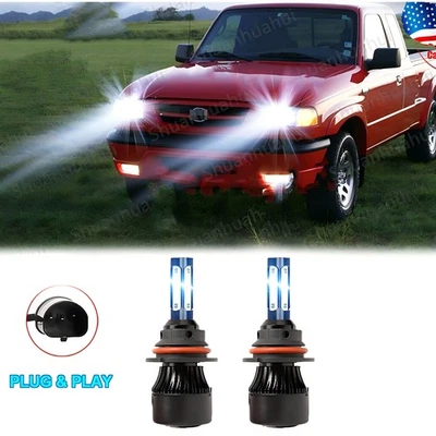 Para Mazda B2300 B3000 B4000 94-2008 Blanco 2X 9007 Bombillas LED haz alto/bajo Foto 1 de 4