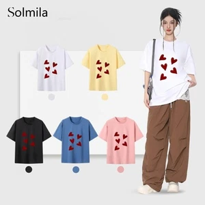 Korean T Shirt Casual Comfortable Beautiful Shape Daily Casual Home Comfortable - Picture 1 of 17