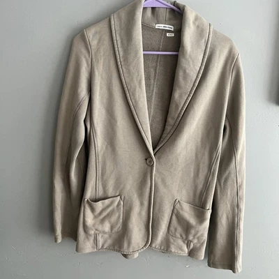 Blazer James Perse para mujer de algodón tostado manga larga talla mediana, cierre de un botón Foto 1 de 4