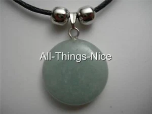 AVENTURIN Edelstein 20mm RUND Kreis Heilung Glück Anhänger Halskette Schmuck - Bild 1 von 1