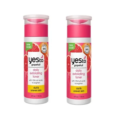 2 件装 Yes To Grapefruit 美白日常去角质 Tonic Glow Boosting 4 液量盎司 — 第 1/4 张图片