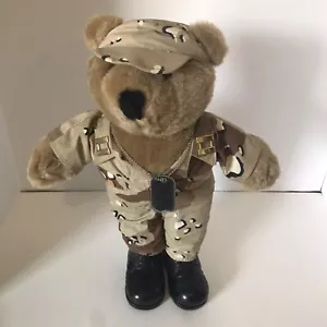 Army Fatigues Bear Dog Tag by It's All Greek To Me ASI 62960 Stuffed Animal Toy - Picture 1 of 7