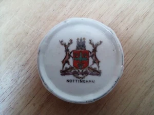 Nottingham CRESTED CHINA  SHELLEY MILITARY BAND DRUM 6 cm - Picture 1 of 6