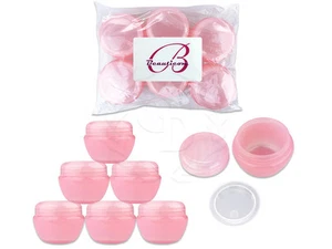 6 Stück 30 Gramm/30ml Rosa Rund Mattiert Probengläser mit Inneneinsatz und Deckel - Bild 1 von 1