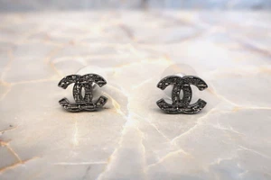 CHANEL CC Coco Mark Silver-Plated Earrings B14A - Picture 1 of 13