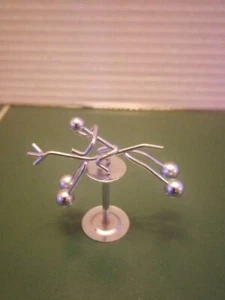 Sculpture Balance Rocking Jockey On Horse Chrome Plated White Brass On Base - Picture 1 of 6
