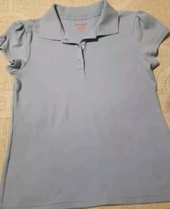 Cat & Jack School Uniform Short Sleeve Polo Shirt Lt Blue Size LARGE 10/12 - Picture 1 of 5