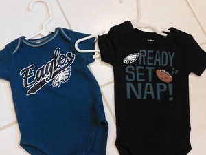 Philadelphia Eagles 1-Piece Baby's Outfits, Choose Black or Green, Newborn-3 Mos - Picture 1 of 5