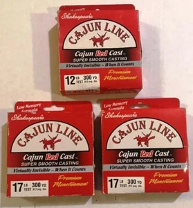 SHAKESPEARE CAJUN LINE LOT OF 3 SPOOLS 7.7 AND 12 LB TEST - Picture 1 of 2