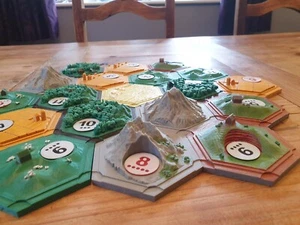 3d printed catan tiles home made and numbers, brand new - Picture 1 of 16