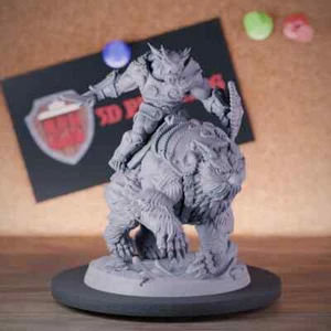 Bugbear Rider Cavalry Miniature Owlbear Dungeons and Dragons Mini DnD 5e TTRPG - Picture 1 of 8